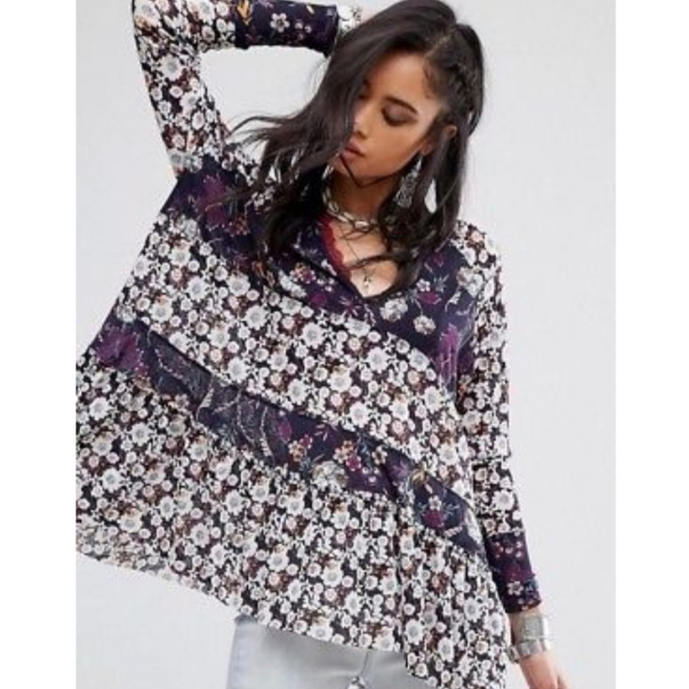 Free People Floral Isabelle Swing Tunic Size XS - Picture 2 of 10
